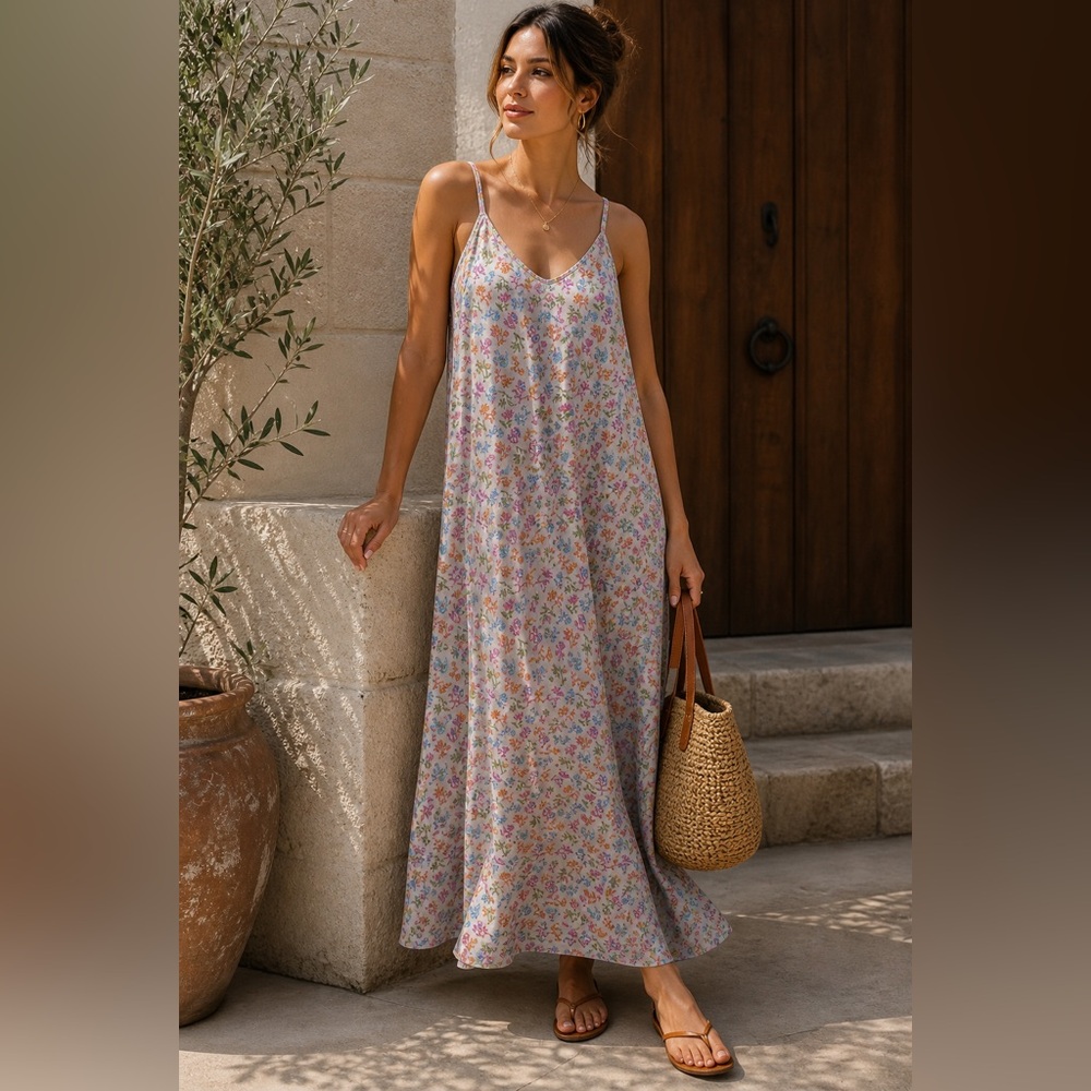 Vince 100% Silk Maxi Dress Designer Nordstrom $495 MSRP Size XS